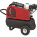 Red and black north star 20 gallon gas powered air compressor on a white background