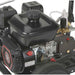 Close-up of a black engine to a northstar gas 3100 psi pressure washer with visible branding on a white background