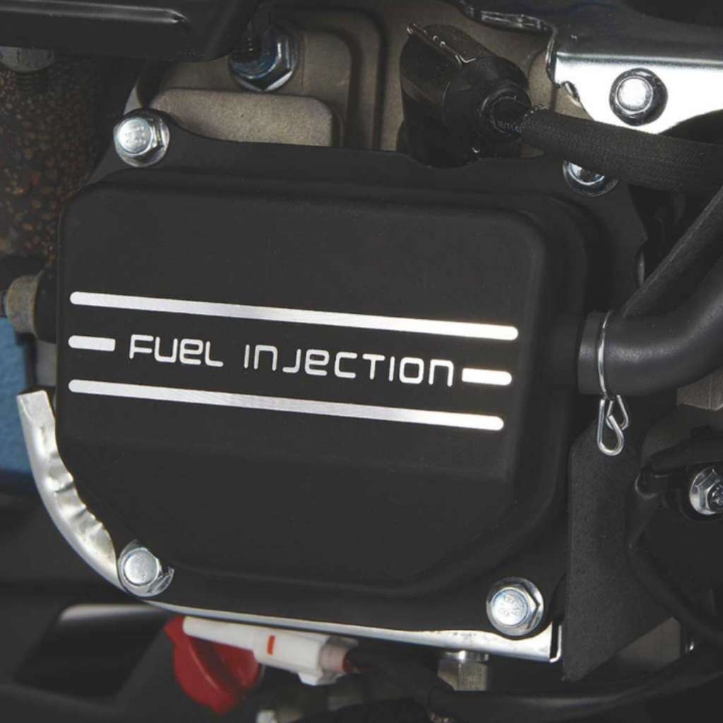 Fuel injection cover with 'Fuel Injection' text on a northstar pressure washer 3600 psi engine.