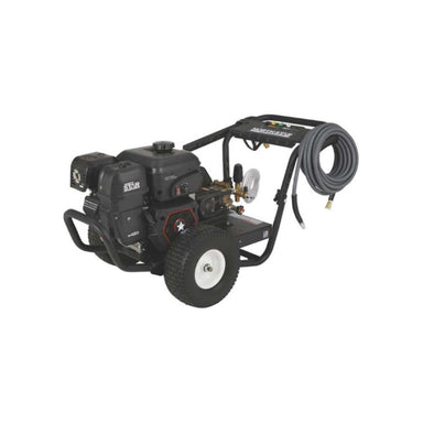 Pressure washer with hose on a white background