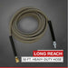 50 ft. heavy-duty long reach hose that goes to a northstar 4200 psi pressure washer on a gray background with text indicating its length and type.