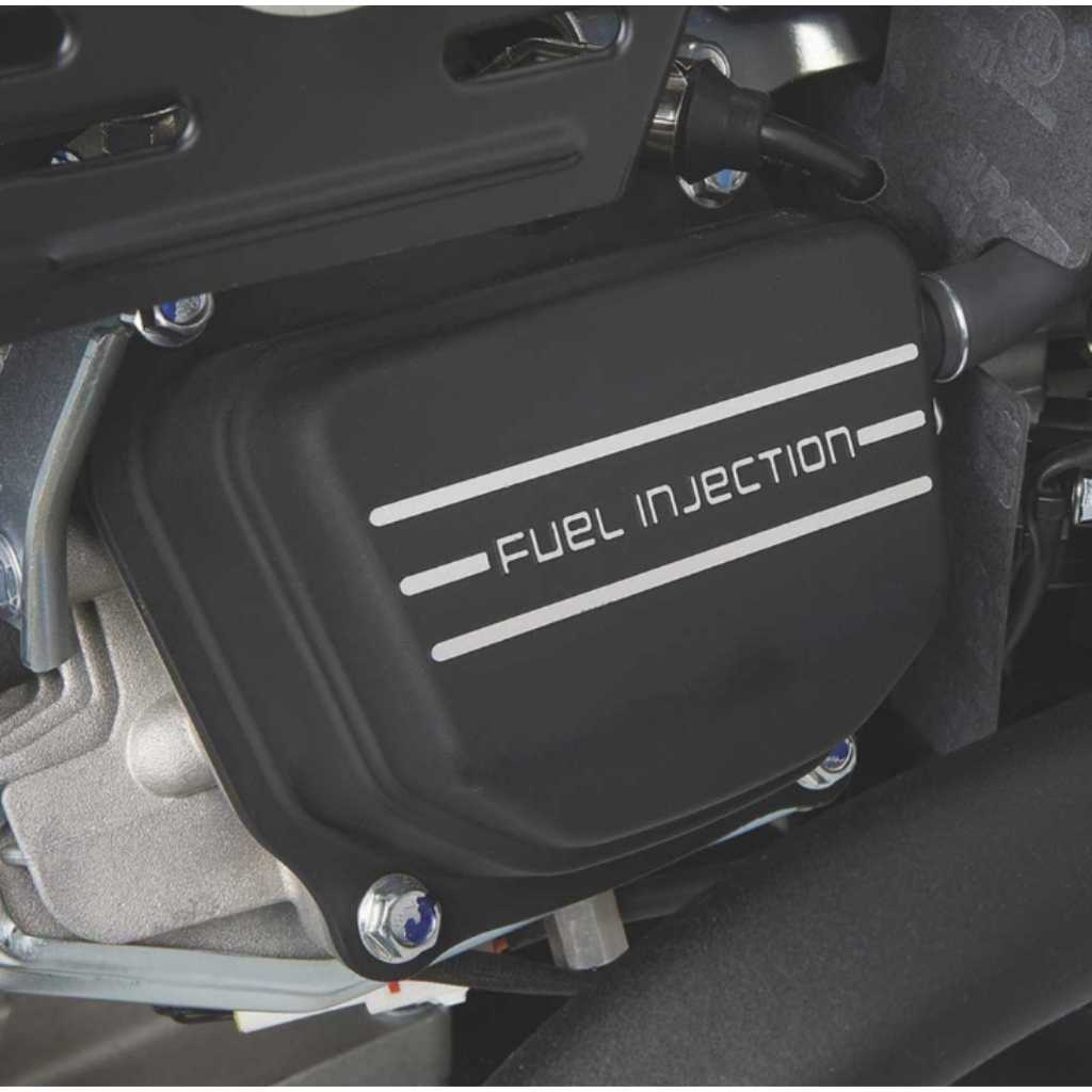 Close-up of a northstar 4000 psi pressure washer 3.5 gmp engine cover with 'Fuel Injection' text