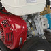 Close-up of a northstar pressure washer 4200 gx390 red and gray engine with visible branding