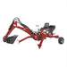 Red nortrac towable backhoe trencher on a white background