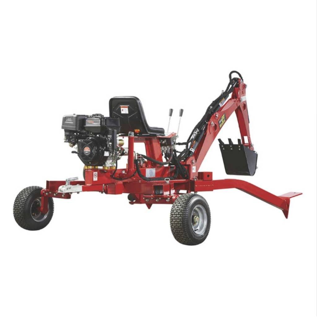 Red nortrac backhoe trencher 15 hp on a white background