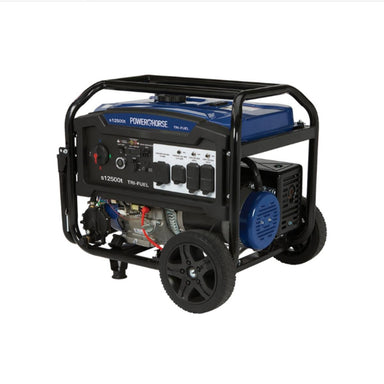 Portable  powerhorse 12500 generator with 'Powerhorse' branding on a white background