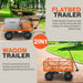 superhandy garden cart pro with removable side meshes and wagon trailer for cargo transportation.