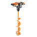 Orange and black Superhandy Ice auger drill bit on a white background