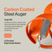 Carbon Coated Steel superhandy 48v ice Auger with two serrated edge design blades on a beige background