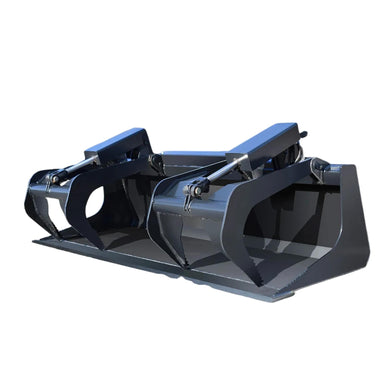 Gray Tractor grapple bucket on a white background