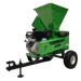 Green YardBeast 2090 3.5 in. woodchipper with 'Yard Beast' branding on a white background left side view