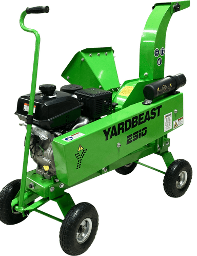Green YardBeast 2510 2.5 in woodchipper on a transparent background with Yardbeast 2510 logo on the side