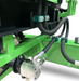 Close-up of YardBeast 25 ton vertical/horizontal logsplitter  with hydraulic components on a white background