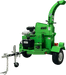 Green YardBeast 6525 wood chipper with 'Yard Beast' branding on a transparent background left front view