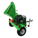 Green Yard Beast Wood Chipper 4521 on wheels right side view with engine showing