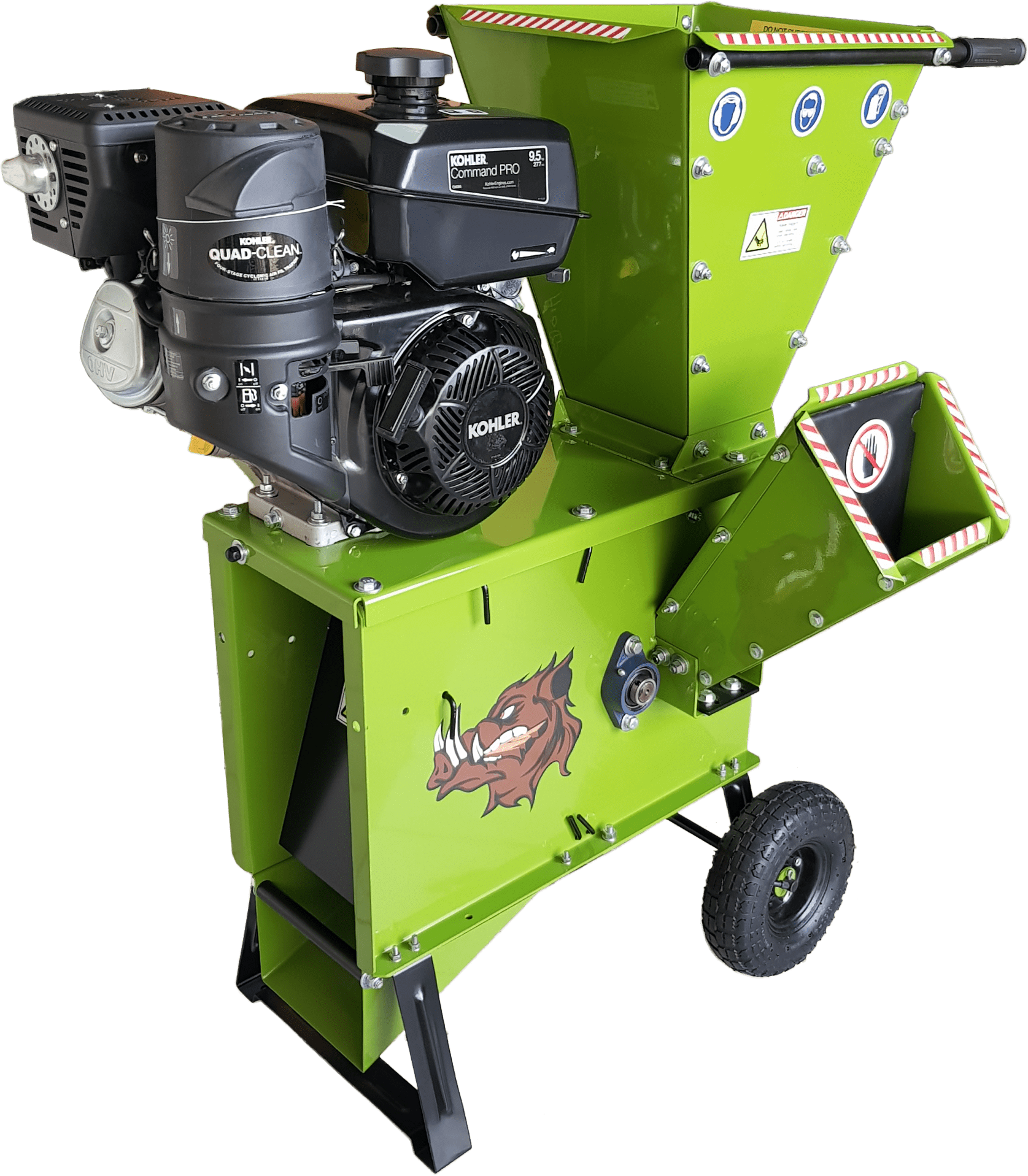 Green Yard Beast 2050 3In. Woodchipper with a visible brand logo on a white background side engine view with logo showing