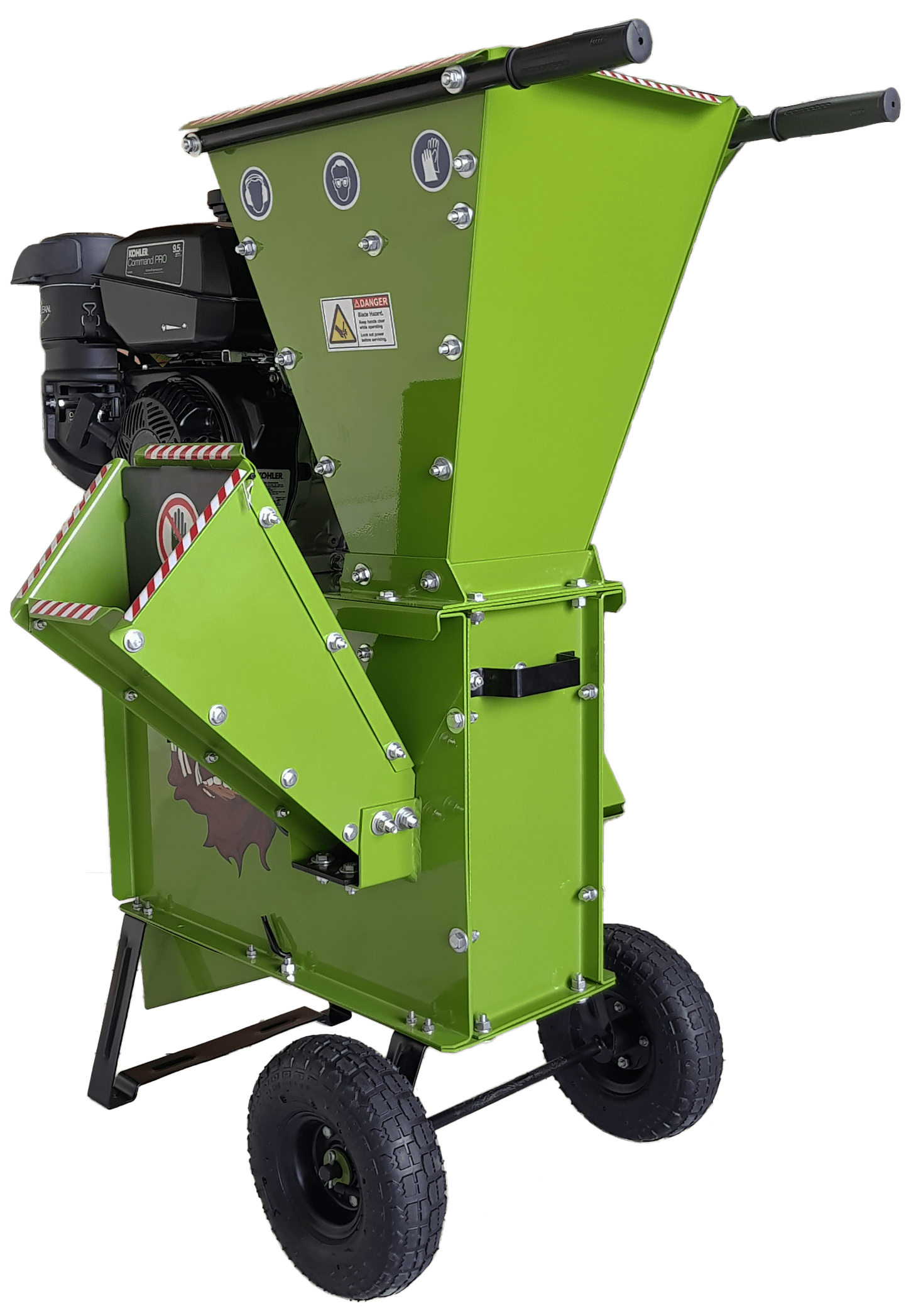 Green Yard Beast 3in Woodchipper wood chipper on a white background back view