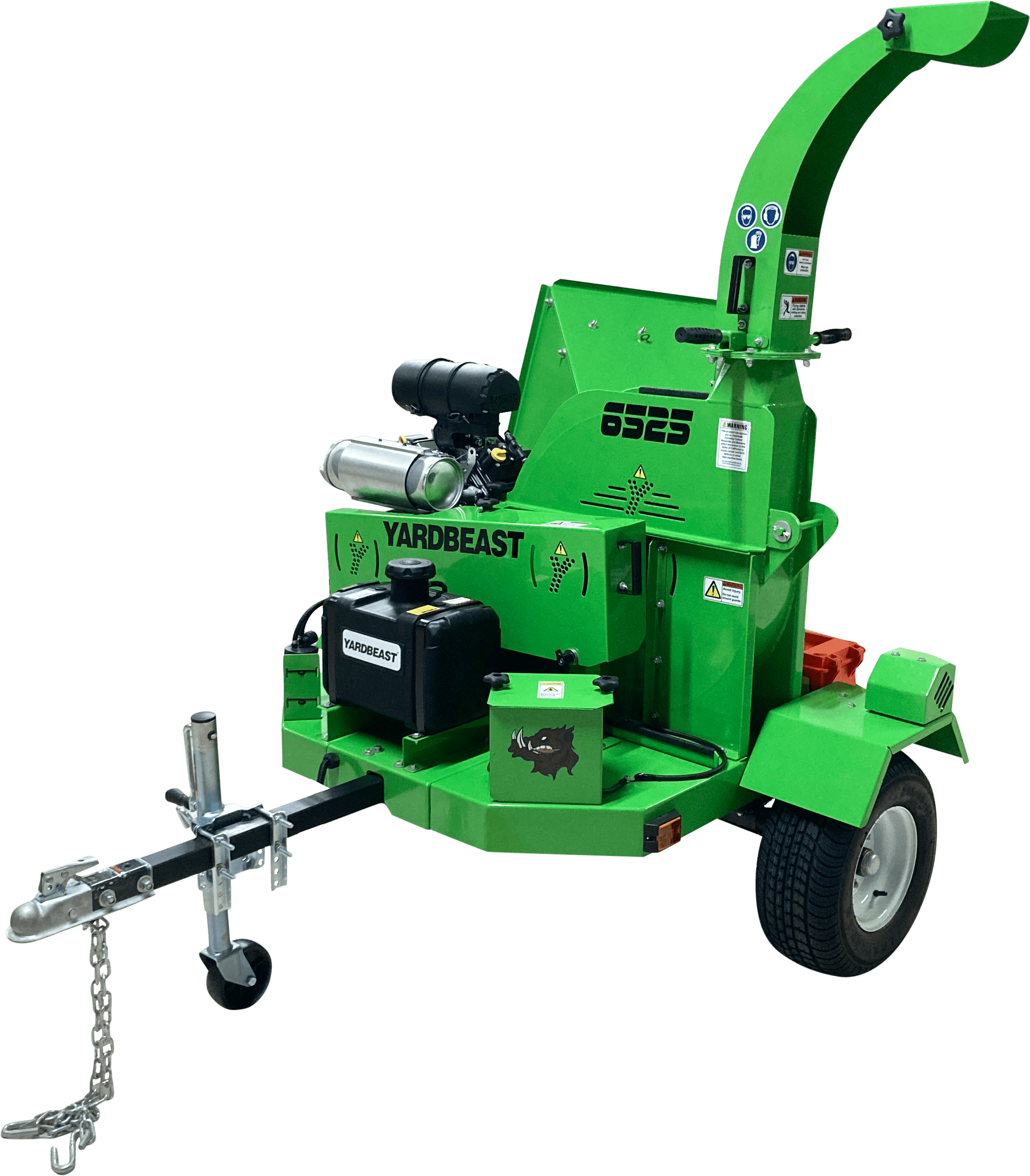 Green Yard Beast 6525 with 'Yardbeast' branding on a transparent background front view