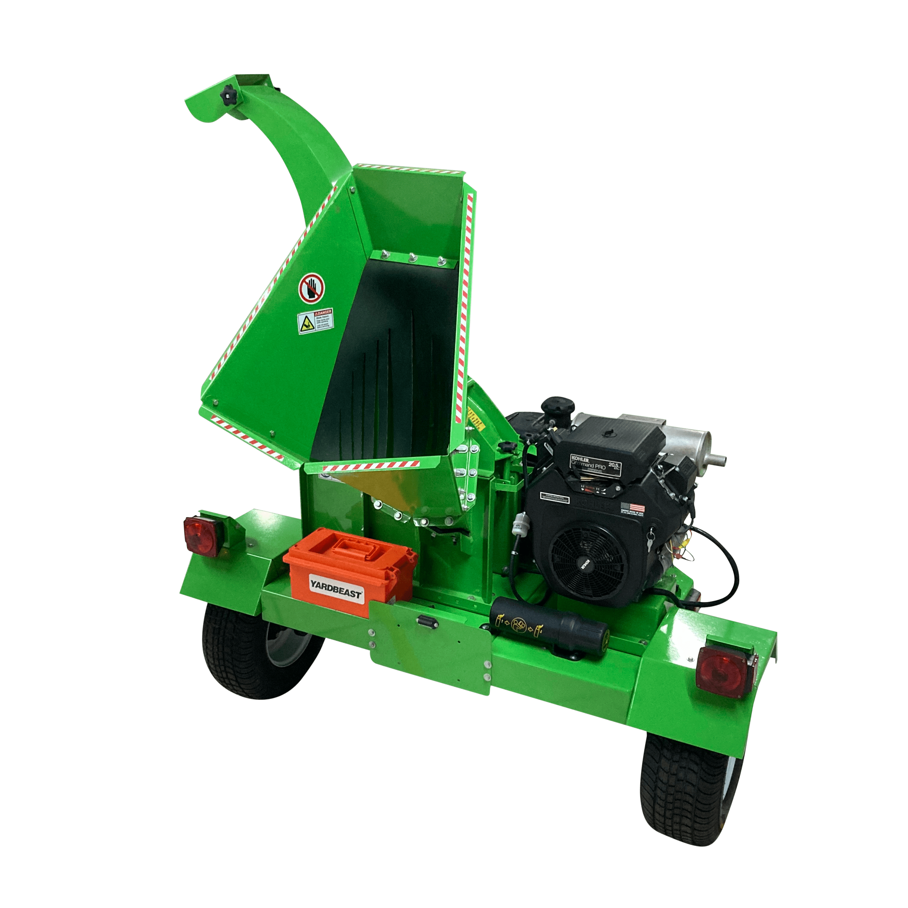 Green Yard Beast wood chipper 
4521 on a transparent background mouth view