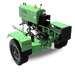 Green Yard beast lz-705 logsplitter with yardbeast branding on a transparent background in horizontal position.
