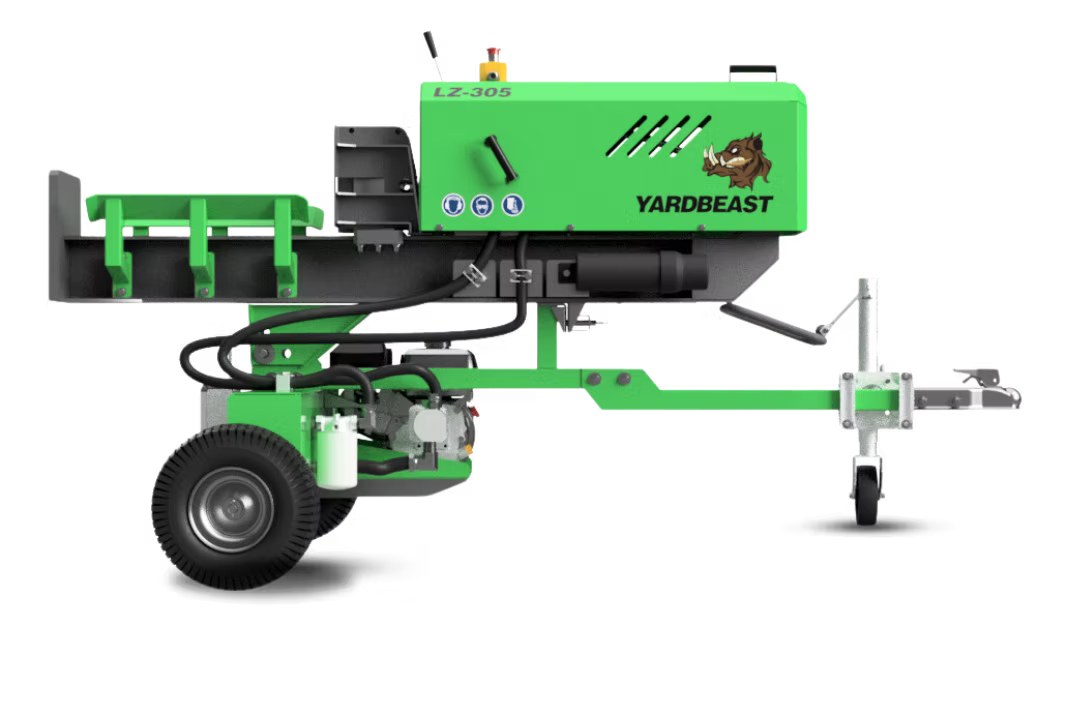 Green Yardbeast 25 ton Lz 305 labeled 'Yardbeast' on a white background in horizontal position