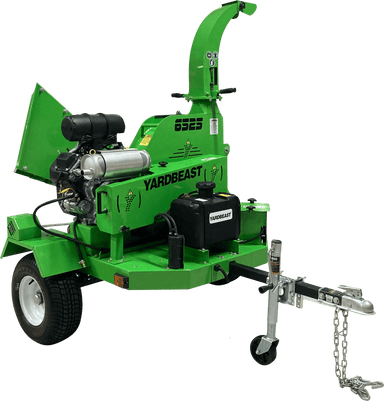 Green Yard beast 6525 with 'Yard Beast' branding on a white background right front view