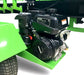 Close-up of a Kohler Command Pro engine on a green Yardbeast lz 505 32 ton Logsplitter on a white background.