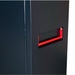 Black armorgard site boss sb48 cabinet with a red handle on a white background