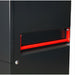 Black armorgard site boss piano box with a red handle on a black background