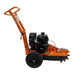 Orange brave pro 14 hp stump grinder with black engine on a white background