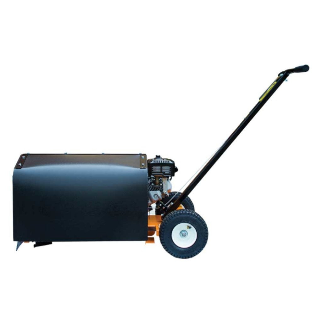 Orange and Black bravepro 7 in trencher with a handle on a white background