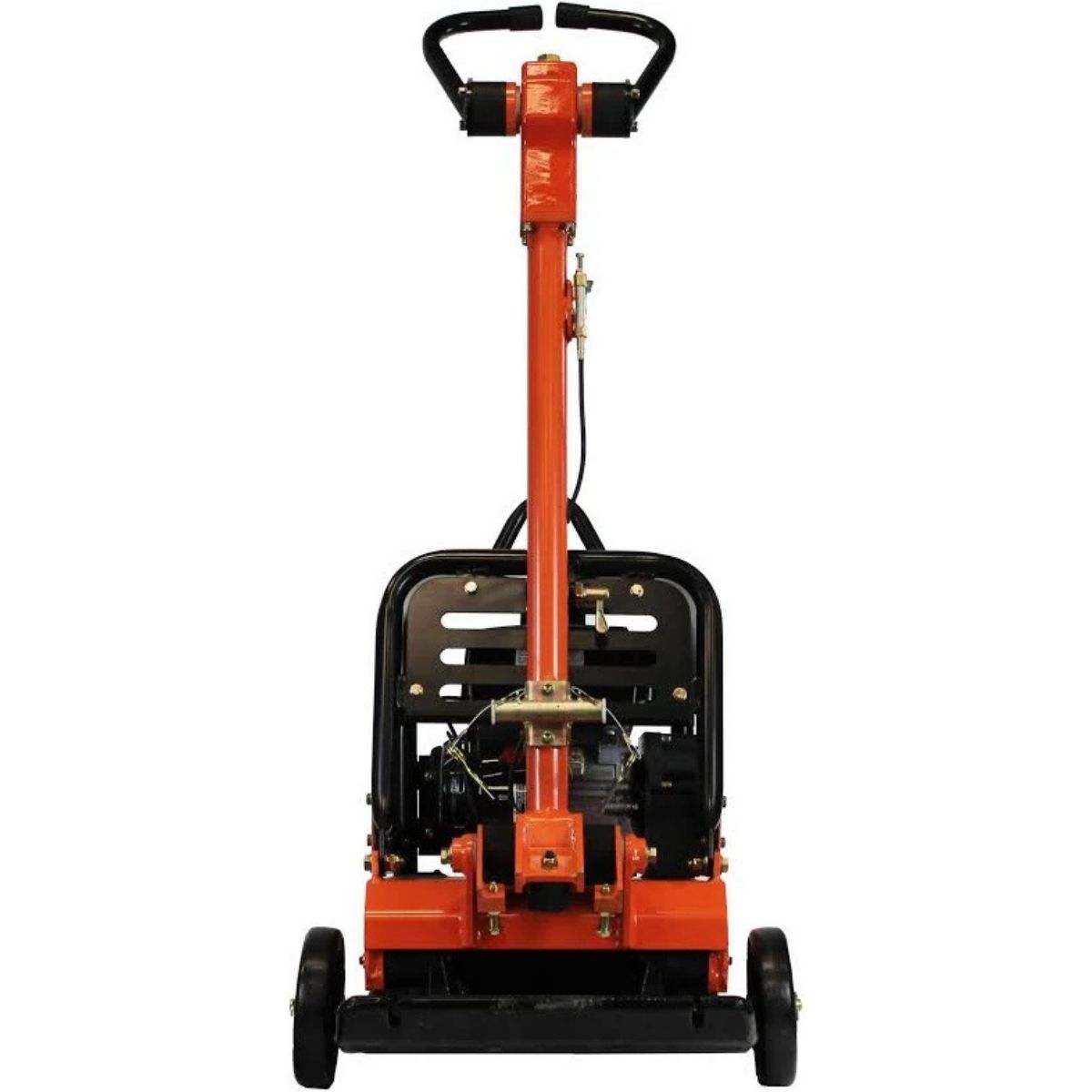 Orange and black brave 20 inch reversible plate compactor on a white background