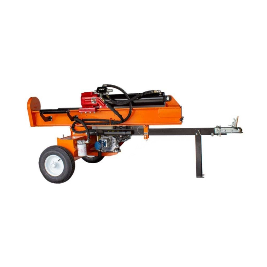 Orange brave 37 ton splitter on a white background