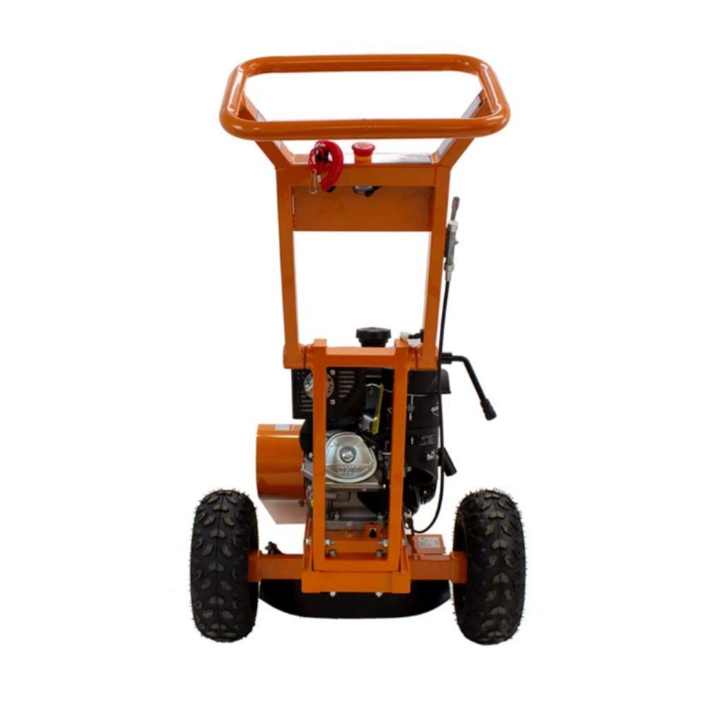 Orange bravepro stump grinder 14hp on a white background