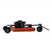 brave rough cut Mower with orange deck and black wheels on a white background