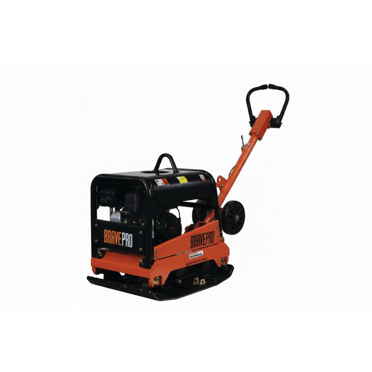Orange and black bravepro 20 in reversible plate compactor on a white background