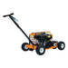 Orange and black Brave 7 mini trencher on a white background