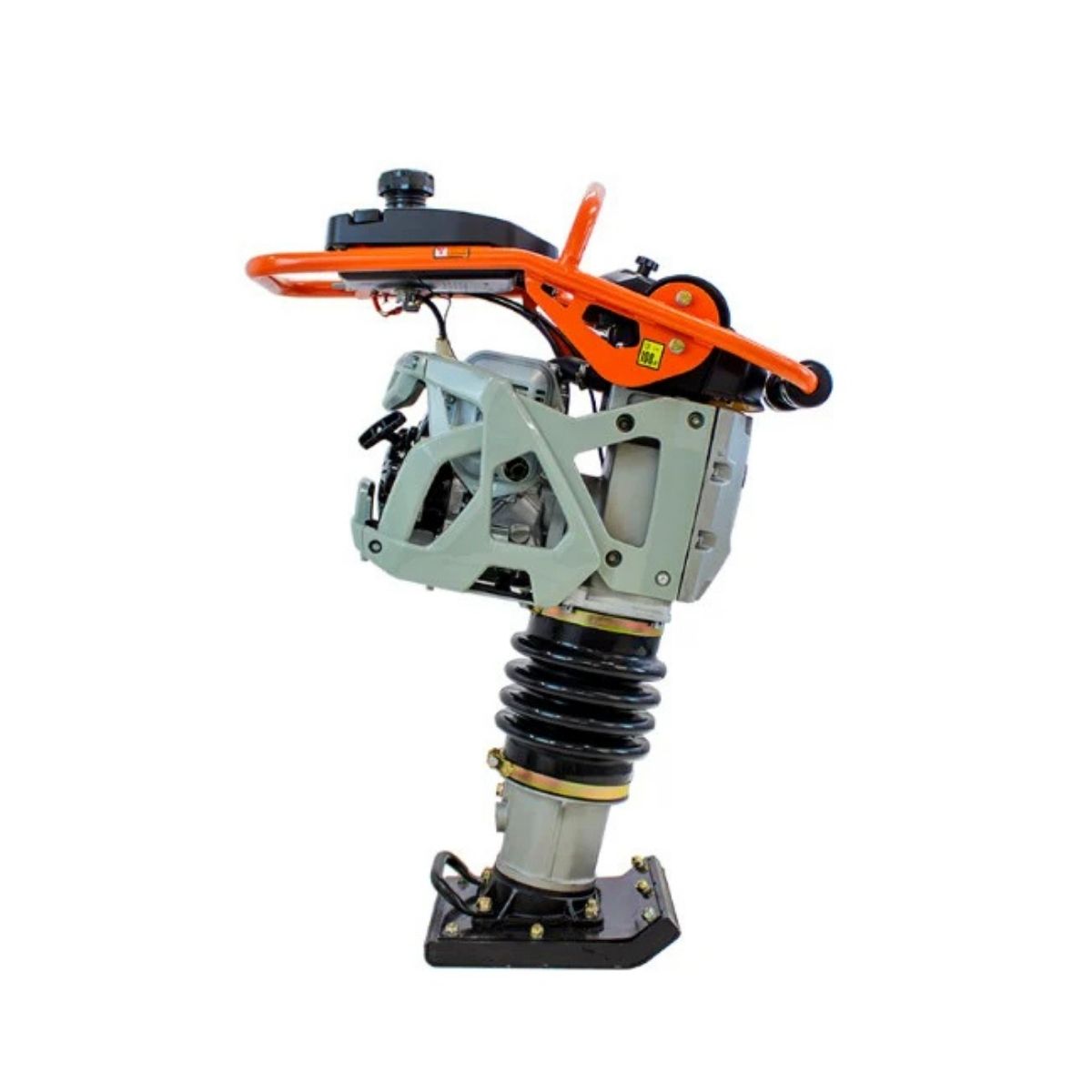 Brave Tamping Rammer BRPTR70H with orange arm and gray base on a white background