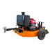 Orange Brave pro tow behind leaf blower on a white background