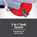Red dosko 20 hp stump grinder with '3-In-1 Tooth System' text on a gray background