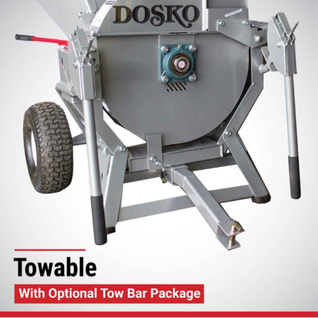 Gray dosko 4 inch brush chipper with 'Dosko' branding on a white background