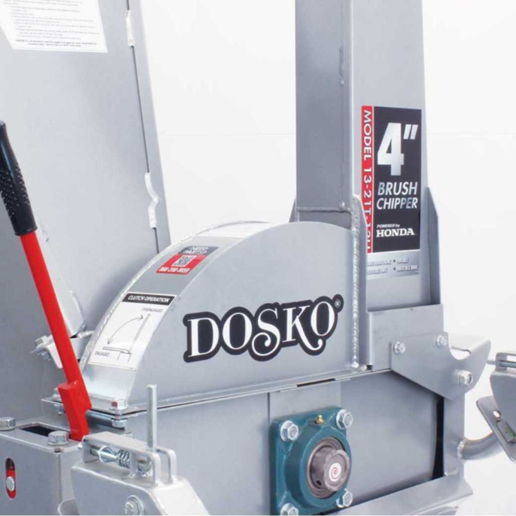 Dosko brush chipper with a red handle on a white background