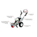 dosko 6 hp mini stump grinder with features highlighted on a white background