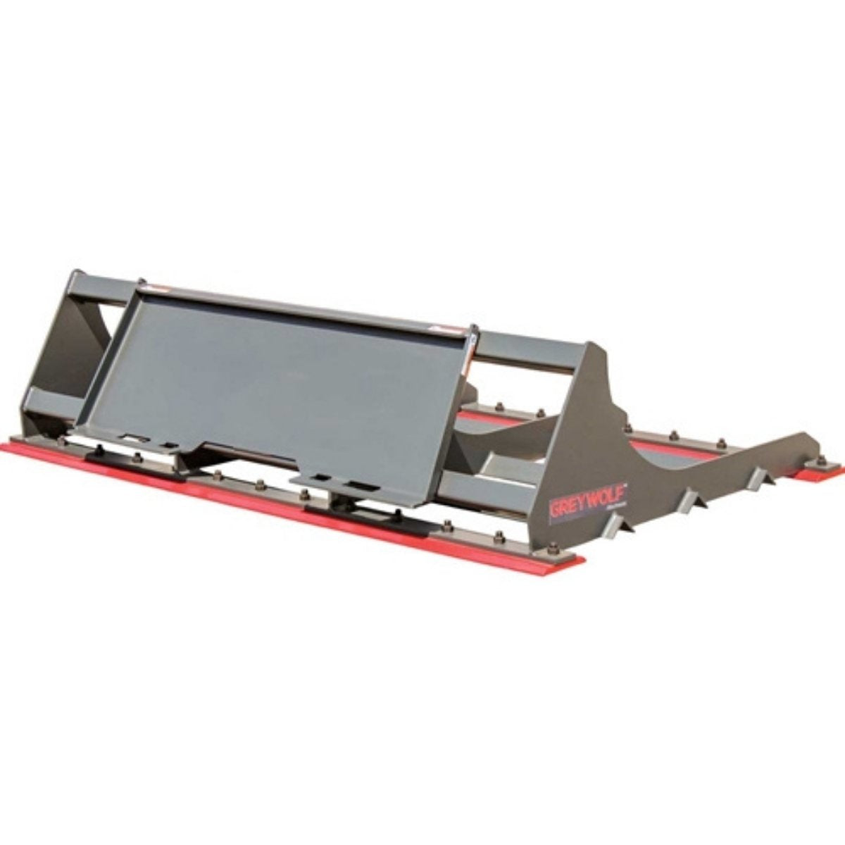 Grey greywolf land plane with red accents on a white background