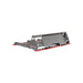 Gray and red Greywolf skid steer land  leveler on a white background
