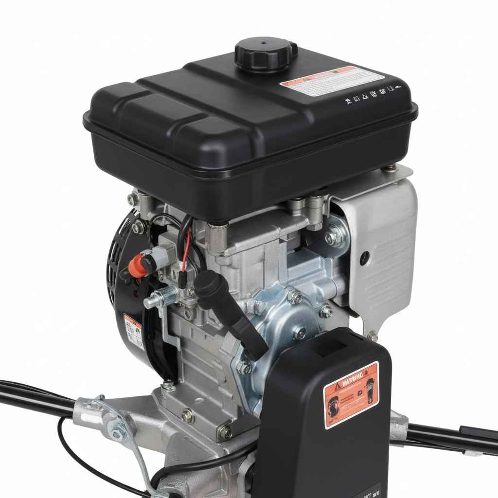 groundhog c715 two man auger Engine on a white background