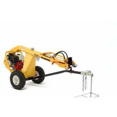 Yellow groundhog hd99 with engine on a white background