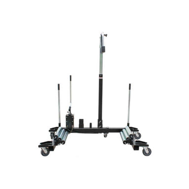 Black k & m wheel dolly  with wheels on a white background