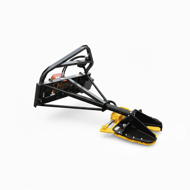 Black and yellow Loflin tree sheers on a white background