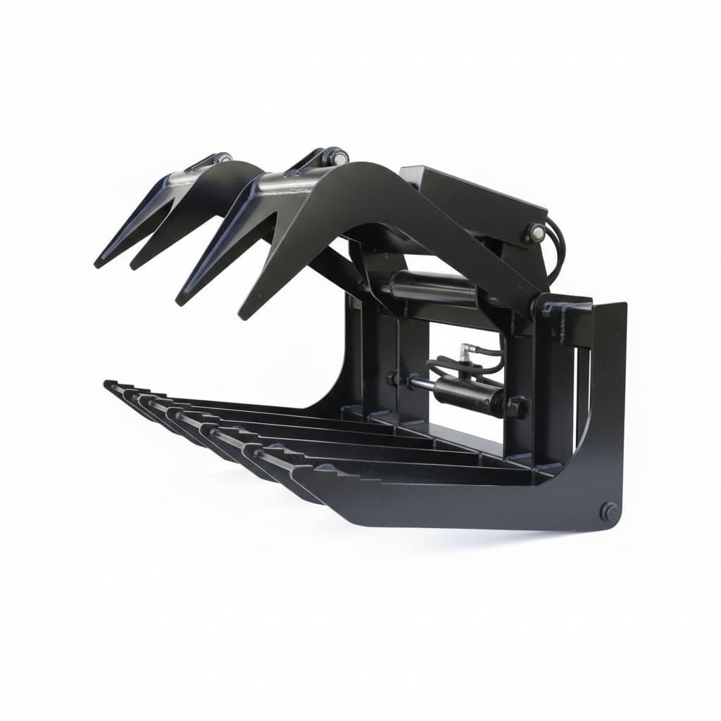Black loflin root grapple on a white background